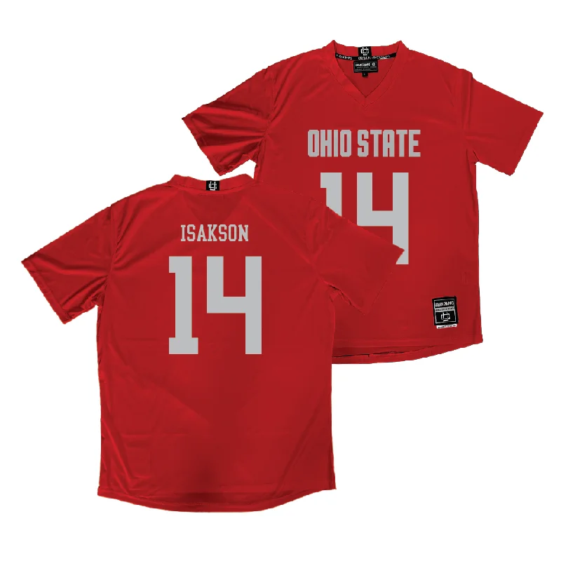Ohio State Women's Lacrosse Red Jersey  - SK Isakson Recycled Jersey Tee