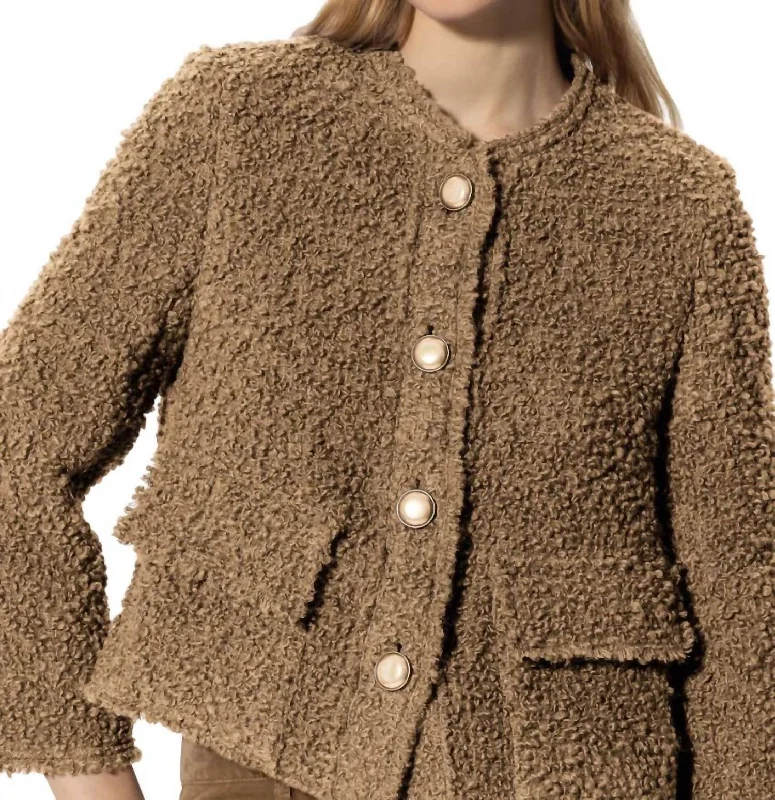 Boucle Wool Jacket In Miso Lace Jacket Ribbed Jacket Sequined Jacket