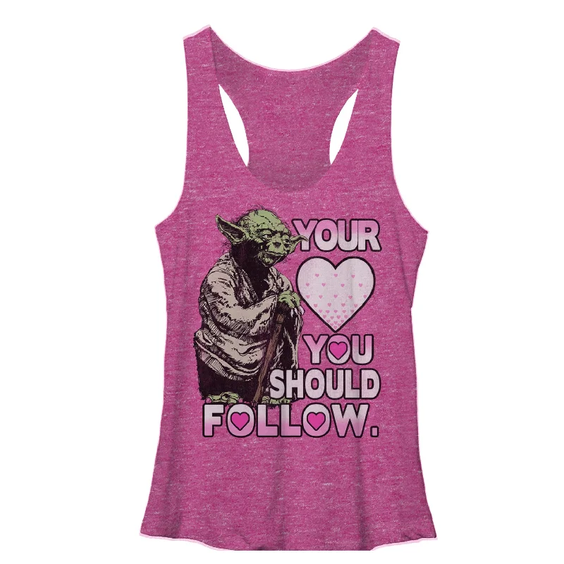 Women's Star Wars Yoda Follow Your Heart Racerback Tank Top cozy tank top