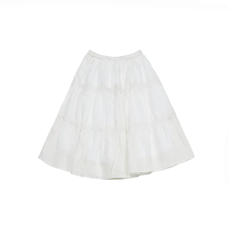 MARY JANE SKIRT-White leather skirt sleek
