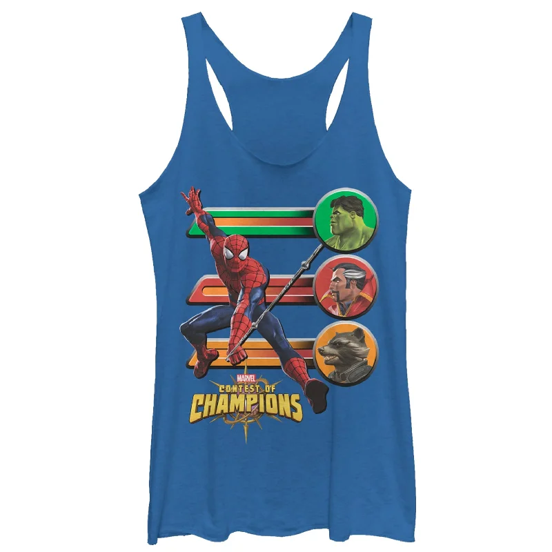 Women's Marvel Contest of Champions Spider-Man Battle Racerback Tank Top stretchy tank top