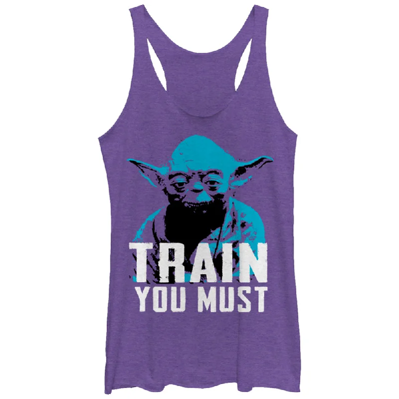 Women's Star Wars Yoda Small You are Train You Must Racerback Tank Top boho tank top Women's Star Wars Yoda Small You are Train You Must Racerback Tank Top boho tank top
