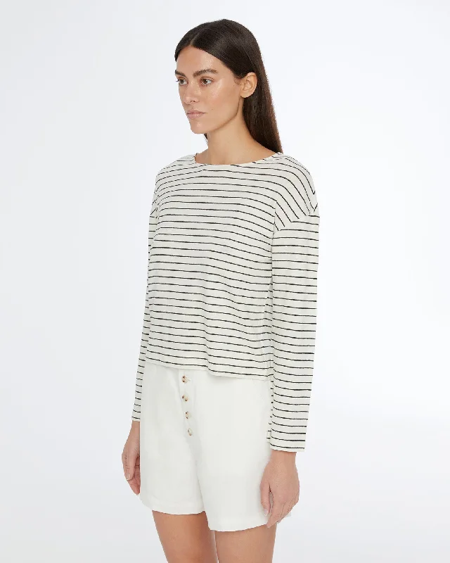 Linen Jersey Boatneck Top Glamorous Jersey Tee