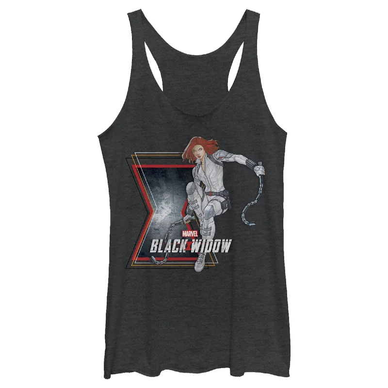 Women's Marvel Black Widow Vintage Pose Racerback Tank Top halter tank top