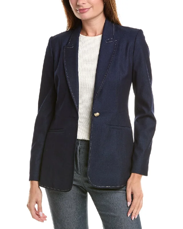 Elie Tahari Denim Jacket Elasticated Jacket Padded Jacket Insulated Jacket