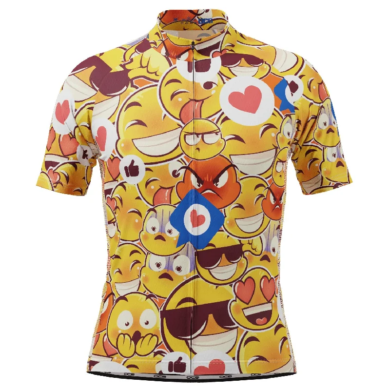 Men's Emoji Mayhem Short Sleeve Cycling Jersey Handmade Jersey Tee