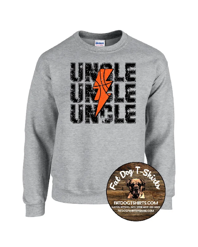BASKETBALL UNCLE  CREW SWEATSHIRT-NEW 2024 Hoodie with Frayed Bohemian Relaxed