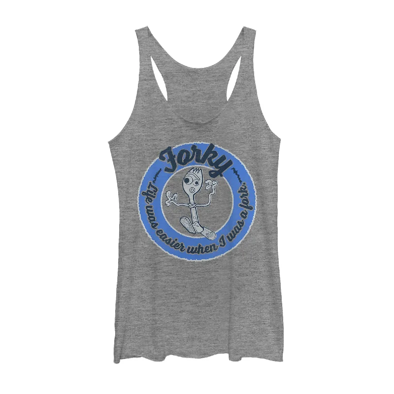 Women's Toy Story Forky Life Was Easy Racerback Tank Top off shoulder tank