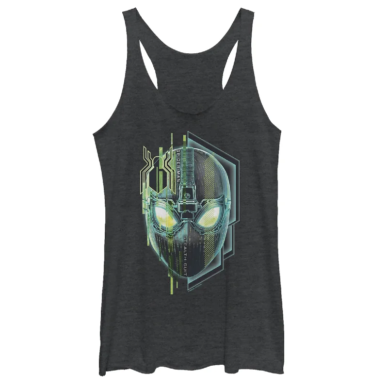 Women's Marvel Spider-Man: Far From Home Techy Mask Racerback Tank Top cutout tank top