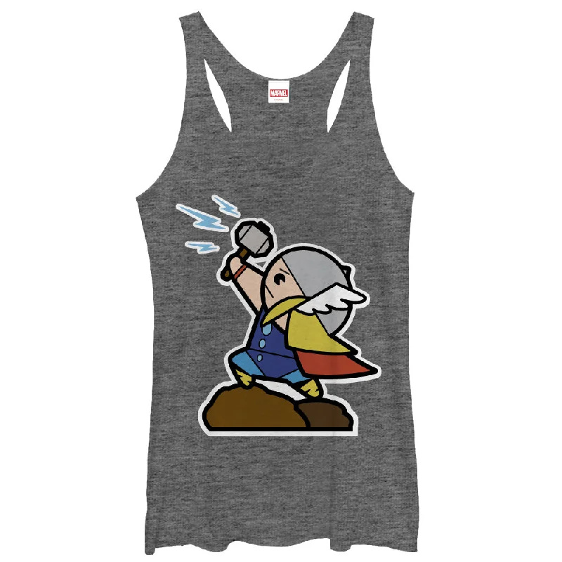 Women's Marvel Cartoon Thor with Hammer Racerback Tank Top cropped tank top