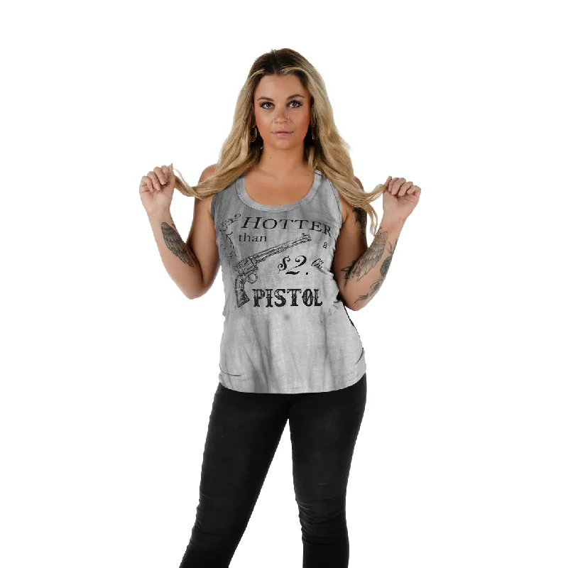 Liberty Wear Ladies Hot Pistol Grey Tank Top 7535 gym tank top