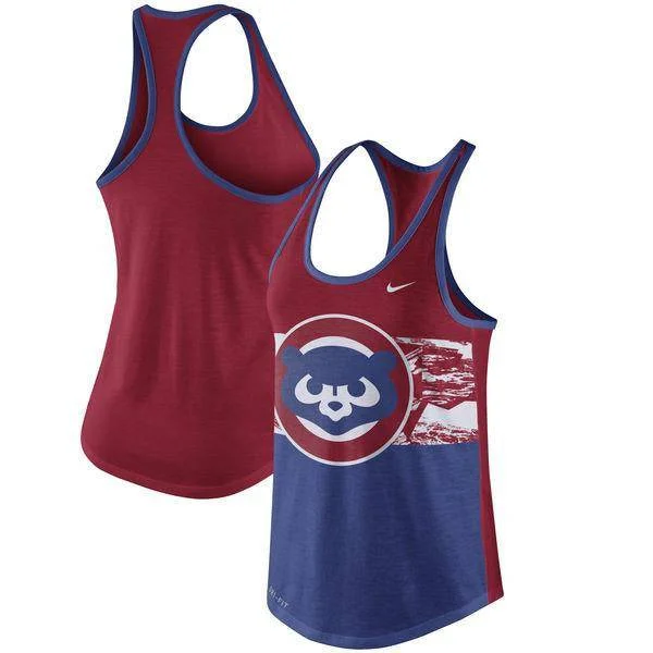 Women's Nike Chicago Cubs Cooperstown Collection Tri-Blend Racerback Performance Tank Top summer tank top Women's Nike Chicago Cubs Cooperstown Collection Tri-Blend Racerback Performance Tank Top summer tank top