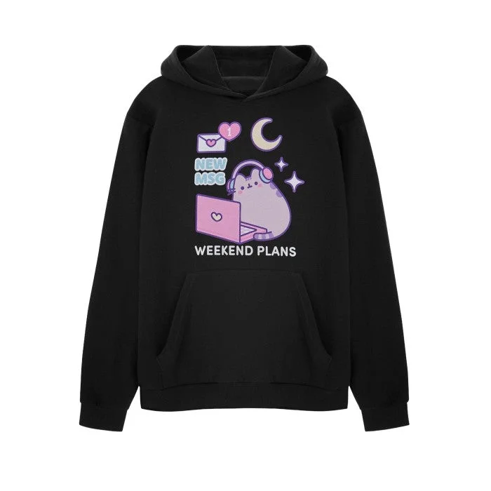 Pusheen Womens/Ladies New Msg Hoodie Hoodie with Color Block Contrast Stylish
