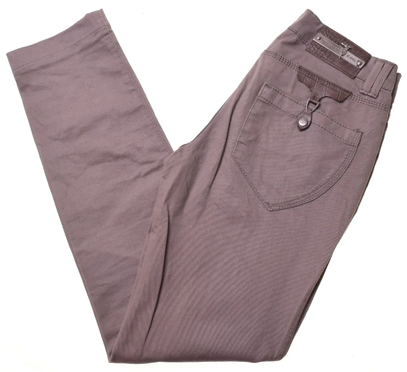 TRUSSARDI Womens Trousers W24 L30 Grey Cotton Trousers Custom Made