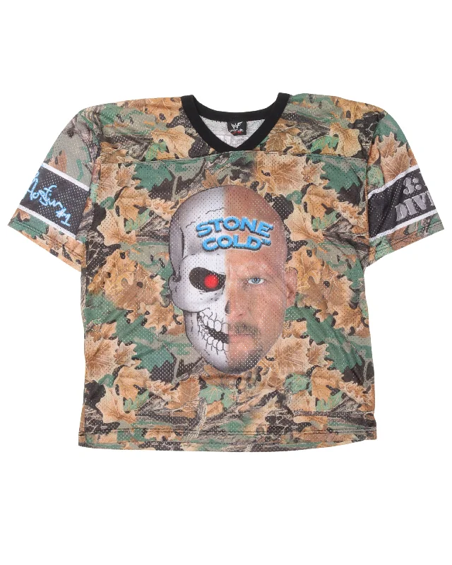 WWF Stone Cold Steve Austin Camouflage Jersey Winter Jersey Top