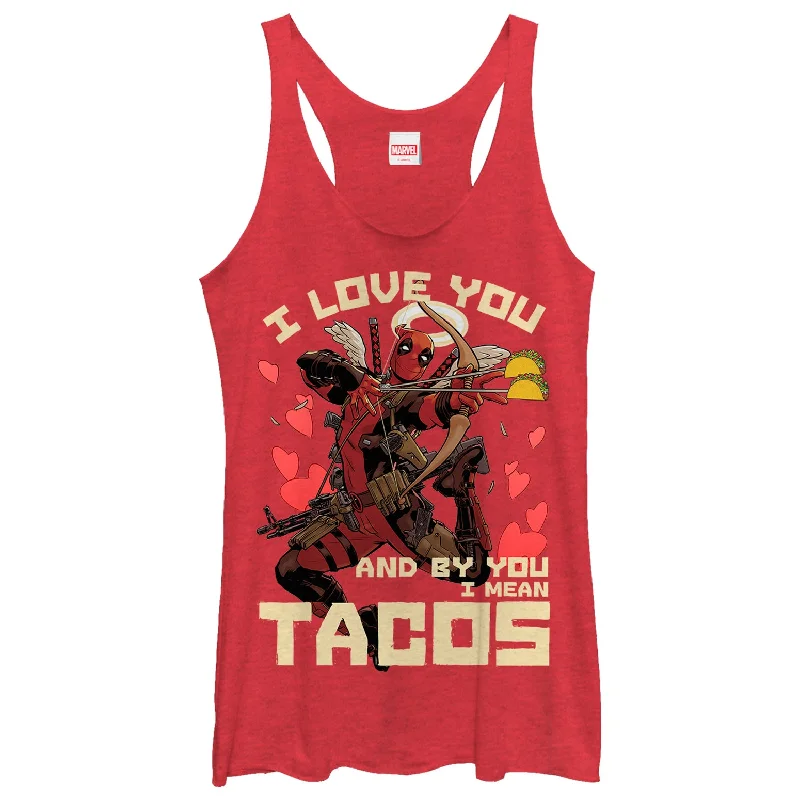 Women's Marvel Deadpool Taco Cupid Racerback Tank Top yoga tank top