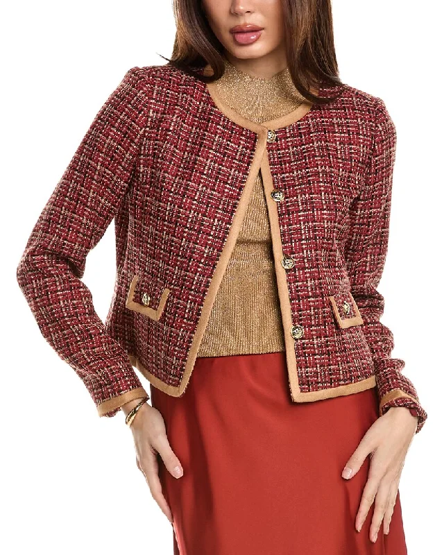 Tahari ASL Boucle Jacket Anorak Shell Jacket Lightweight Jacket