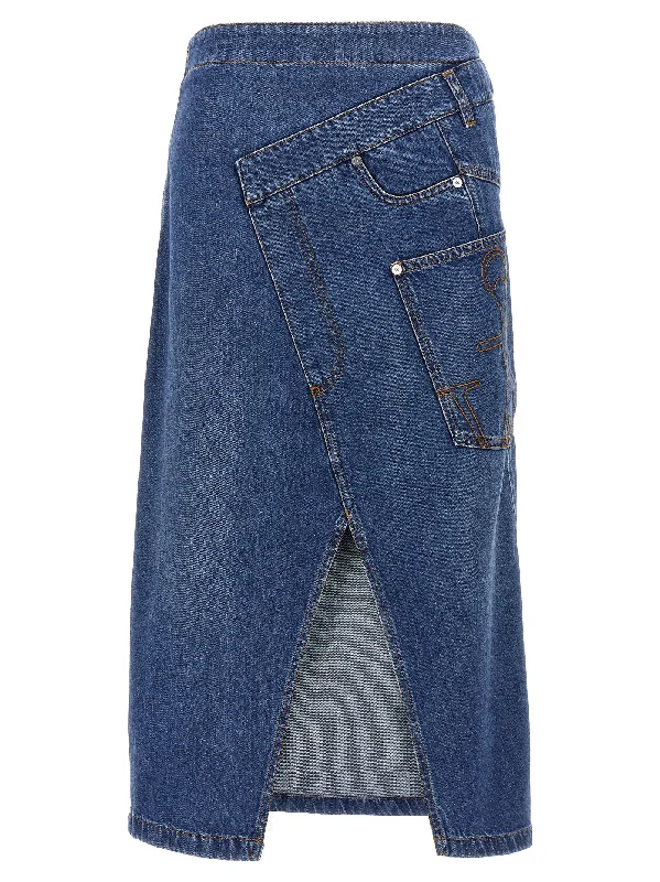 Twisted Midi Skirt linen skirt relaxed