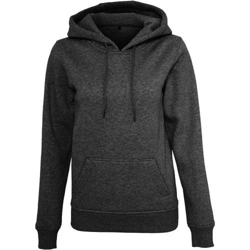 Build Your Brand Womens/Ladies Heavy Pullover Hoodie Hoodie with Mock Neck Collared Structured
