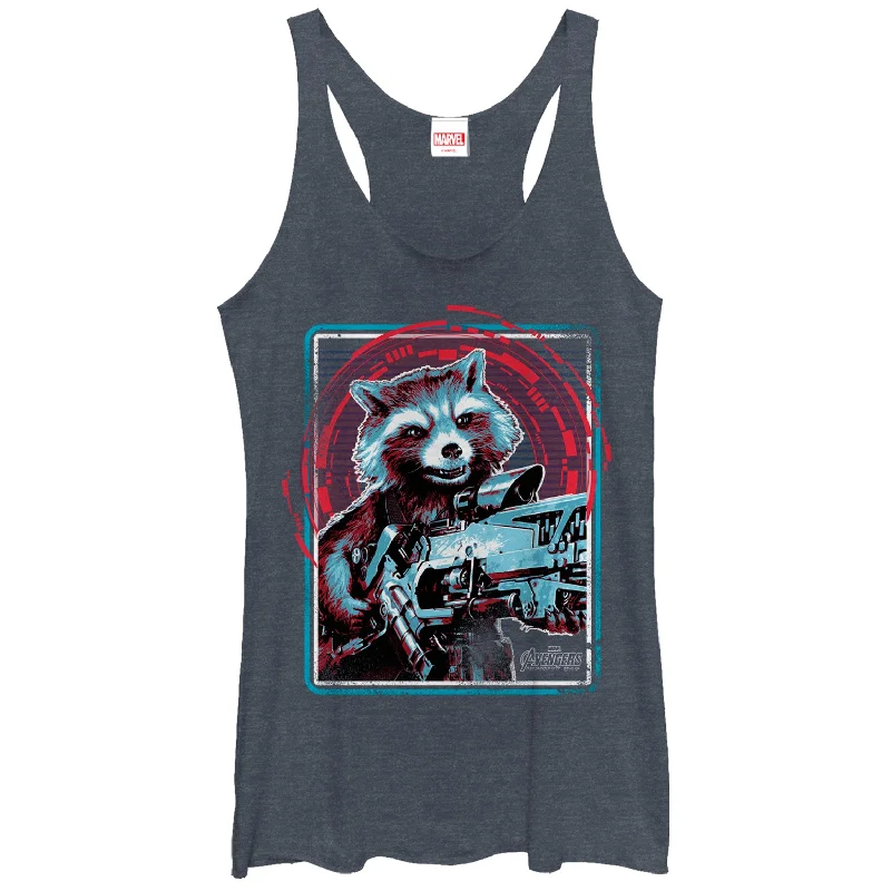 Women's Marvel Avengers: Infinity War Rocket Frame Racerback Tank Top lounge tank top Women's Marvel Avengers: Infinity War Rocket Frame Racerback Tank Top lounge tank top
