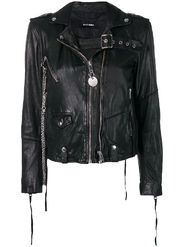 washed biker jacket Zippered Jacket Buttoned Jacket Snapped Jacket