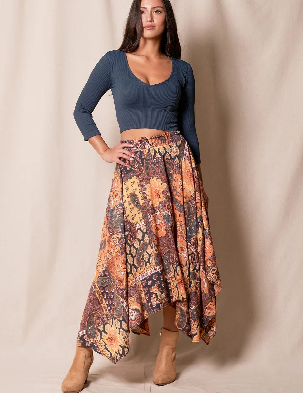 Sonora Hanky Hem Skirt - Large Only cashmere skirt rich