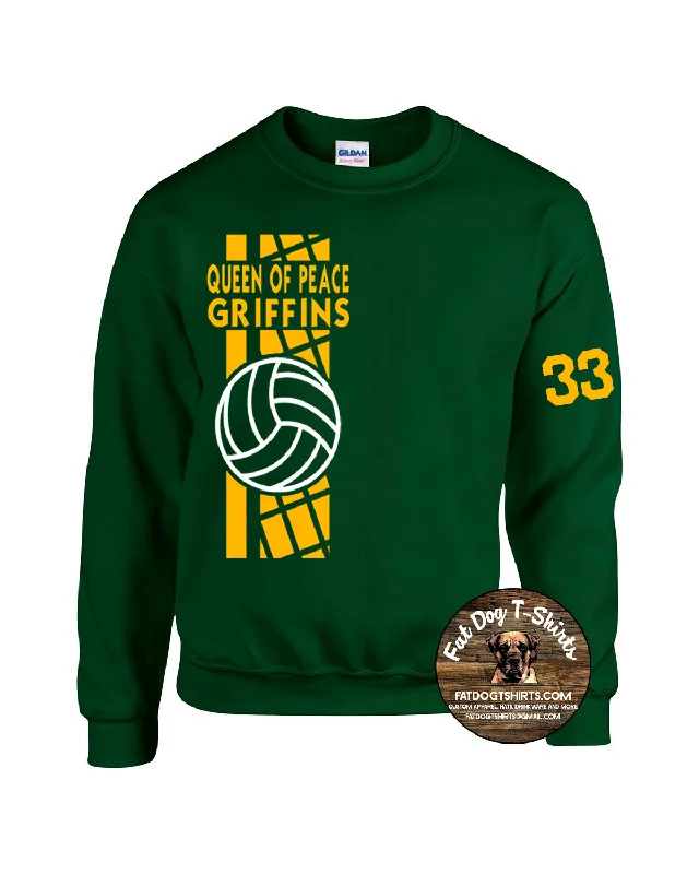 QUEEN OF PEACE-VOLLEYBALL CREW SWEATSHIRT-NEW 2024 Hoodie with Reflective Safety Nightwear