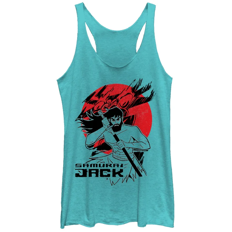 Women's Samurai Jack Katana Circle Racerback Tank Top lace tank top