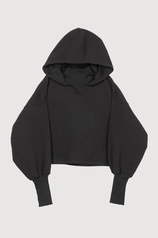 LOTUS CROPPED HOODIE Hoodie with Monochrome Minimalist Simple