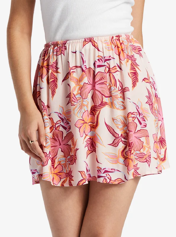 Para Paradise Drawstring Mini Skirt - Pale Dogwood Kartofeel Tropica linen skirt light