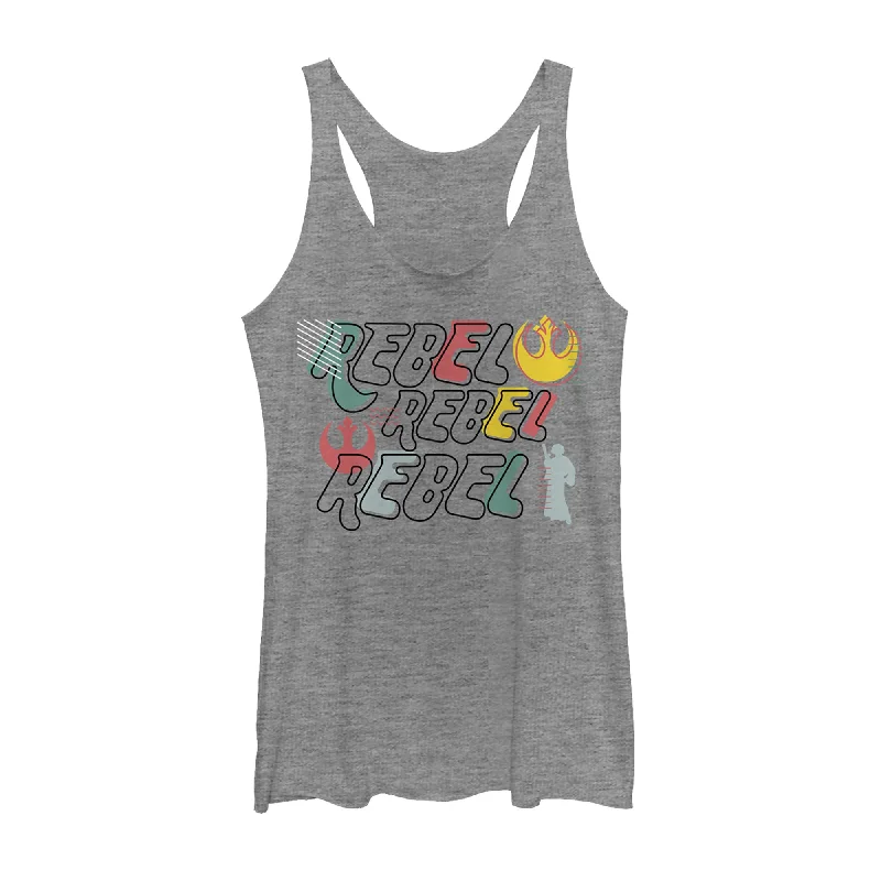 Women's Star Wars Pop '80s Rebel Racerback Tank Top flirty tank top