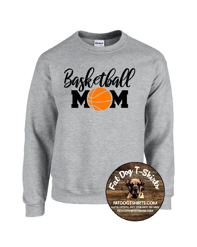 BASKETBALL MOM CREW SWEATSHIRT-NEW 2024 Hoodie with Set-In Sleeves Structured Classic