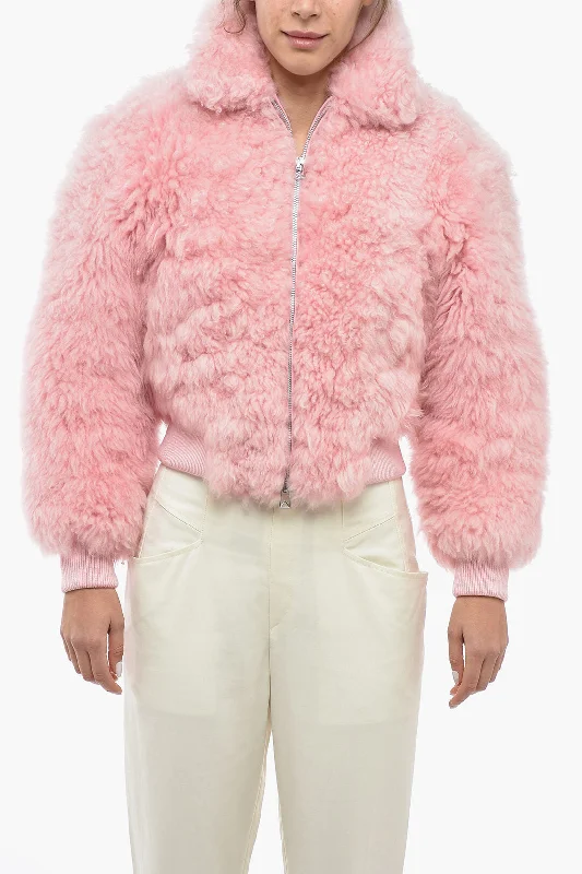 Bottega Veneta Lamb Fur Cropped Jacket Faux Fur Jacket Real Fur Jacket Shearling Jacket