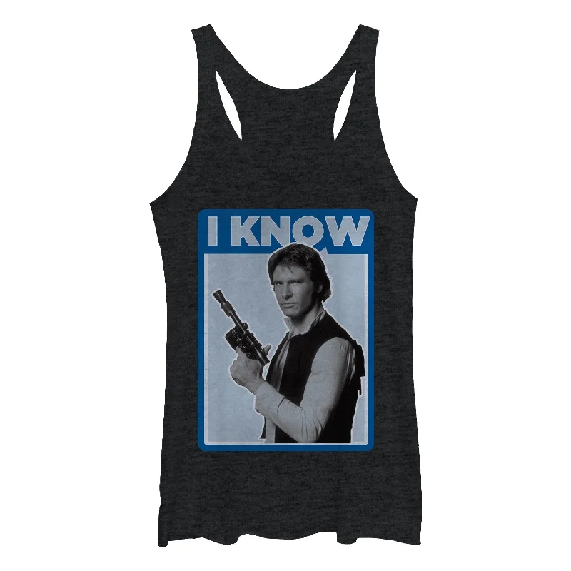 Women's Star Wars Han Solo Quote I Know Racerback Tank Top flexible tank top