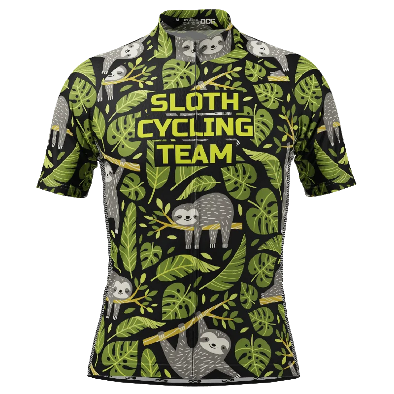 Men's Sloth Cycling Team Short Sleeve Cycling Jersey Striped Jersey Top