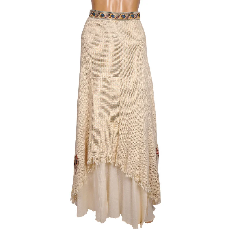 Vintage 1970s Roberto Cavalli Skirt Cotton with Printed Leather Size S 25” Waist corduroy skirt durable