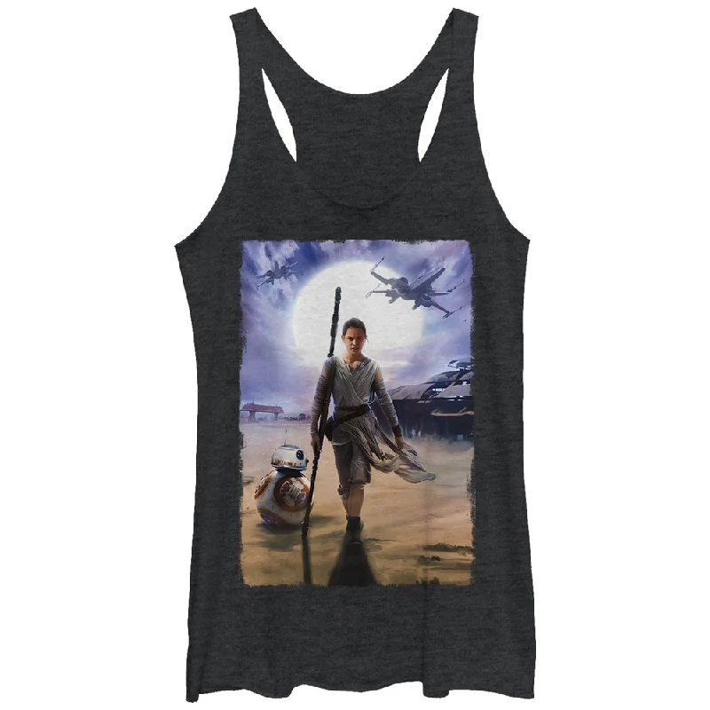 Women's Star Wars The Force Awakens Rey on Jakku Racerback Tank Top bright tank top