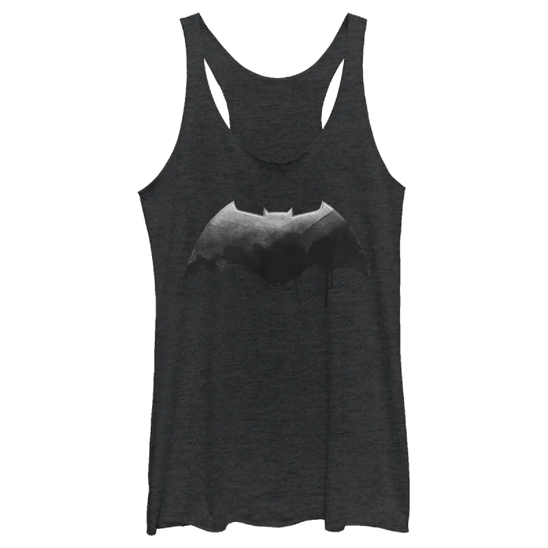 Women's Zack Snyder Justice League Batman Silver Logo Racerback Tank Top playful tank top