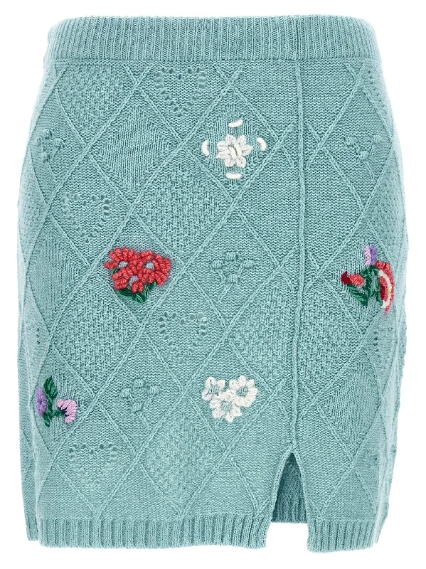 Embroidery Skirt wool skirt warm