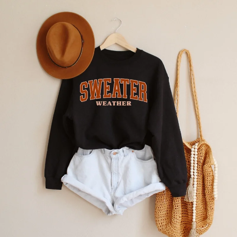 Sweater Weather Sweatshirt - Fall Sweatshirt - Sizes S to 5XL Bright Pastel Dark