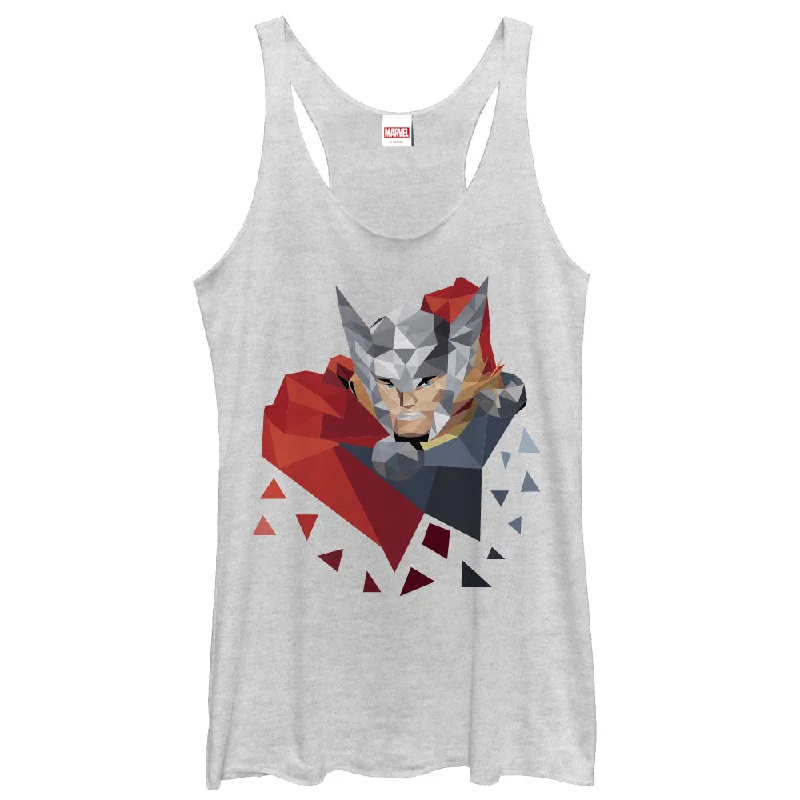 Women's Marvel Geometric Thor Pieces Racerback Tank Top glitter tank top