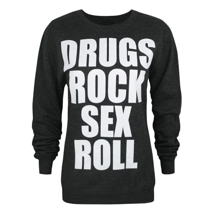 Kill Brand Womens/Ladies Drugs And Rock New Era Sweatshirt Hoodie with Illustration Artistic Creative