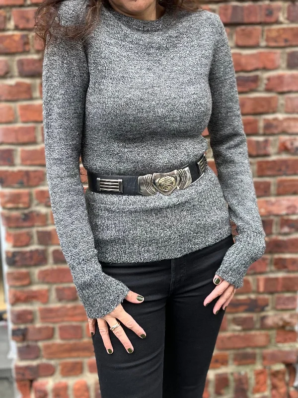ISABEL MARANT Wool Crewneck sweater/ S-EU36 Front Pockets Side Pockets Patch Pockets