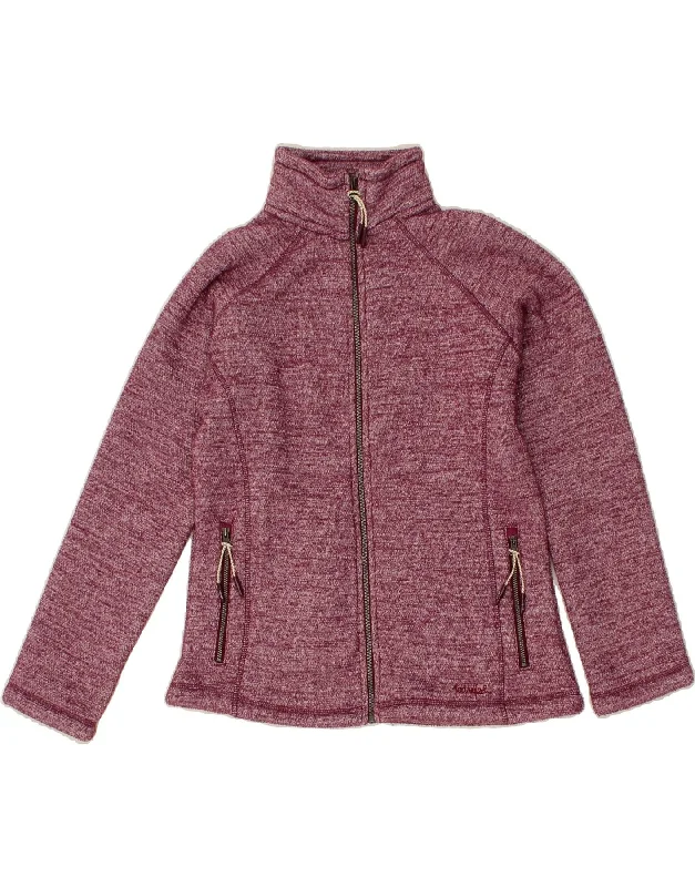 WEIRD FISH Womens Tracksuit Top Jacket UK 10 Small  Maroon Flecked Zippered Jacket Buttoned Jacket Snapped Jacket