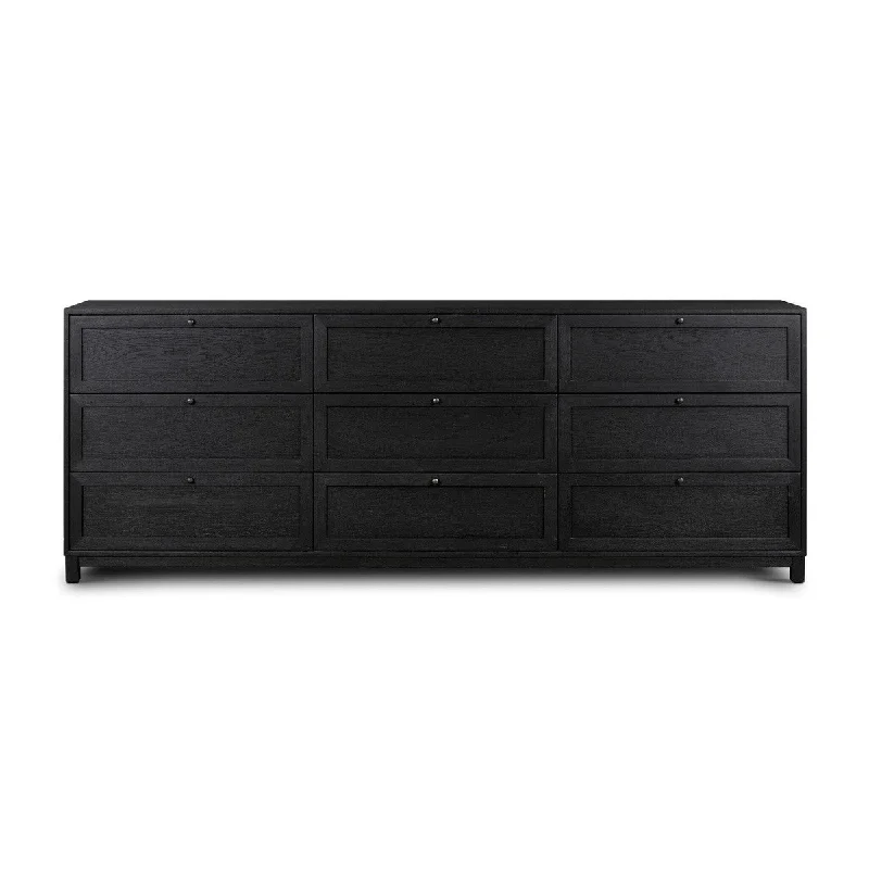 Veneto 9 Drawer Dresser - Drifted Matte Black Tunics stripes playful