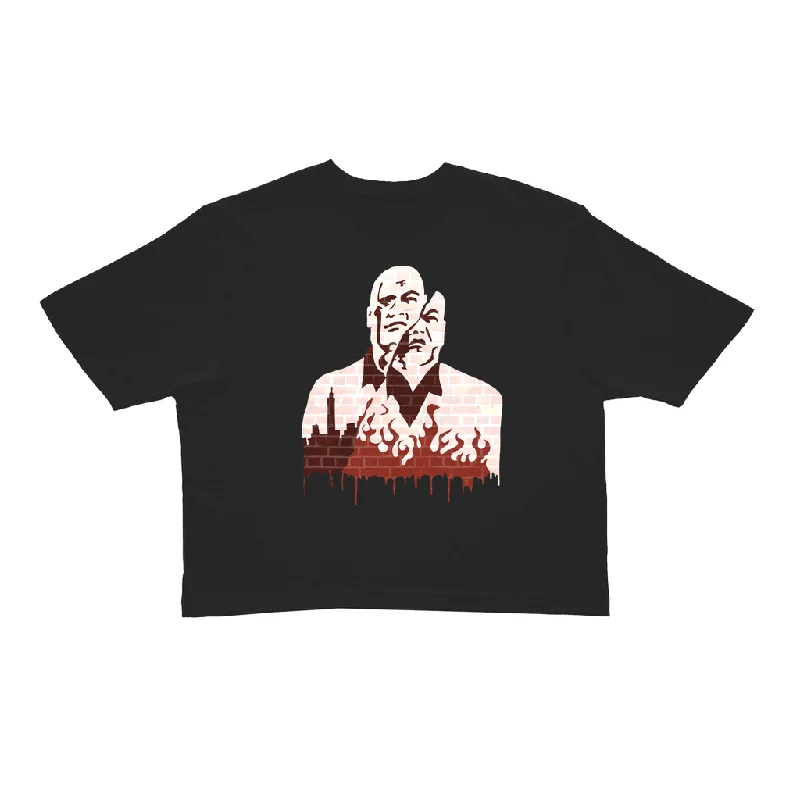 The Monster Stencil Crop Top Anti-Shrink Durable Soft