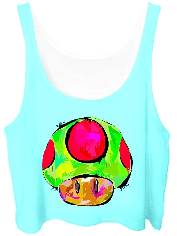 1 Up Crop Top Front Pockets Side Pockets Patch Pockets