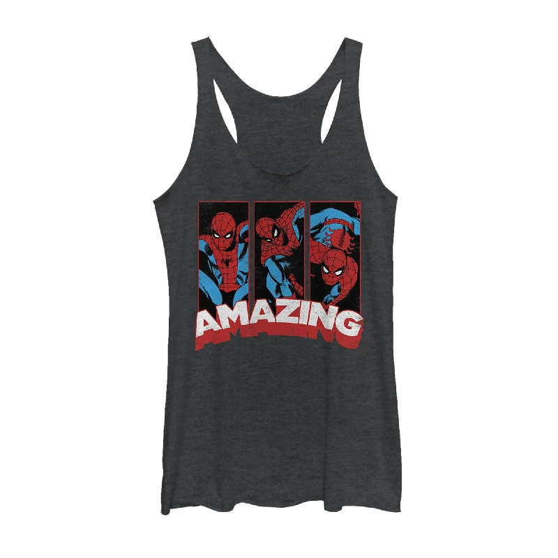 Women's Marvel Amazing Spider-Man Panels Racerback Tank Top lace back tank