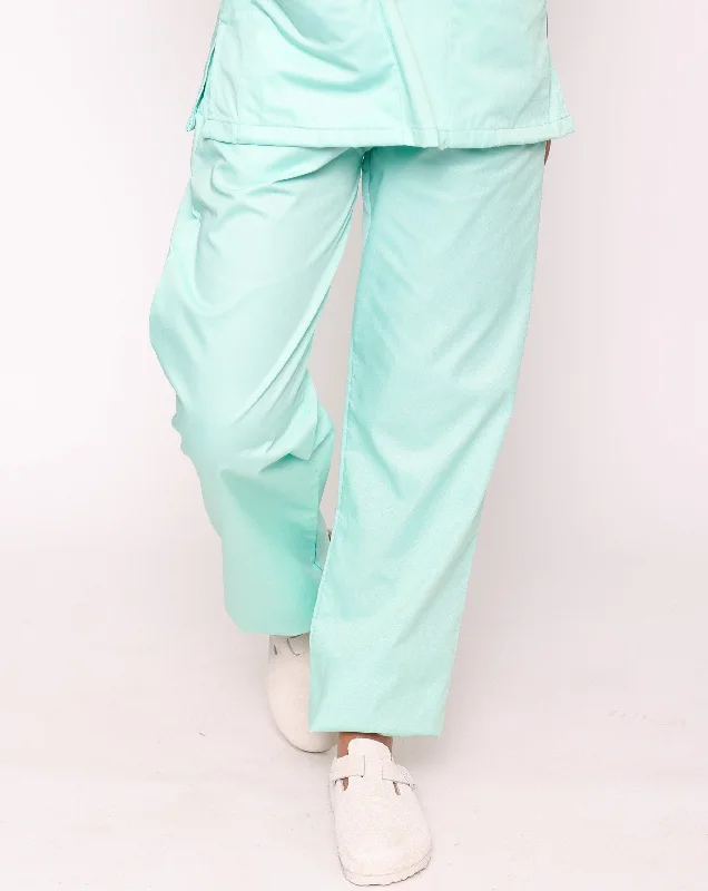 Howser Casey Unisex Smart Scrub Trousers - Eau De Nil Trousers Satin Smooth