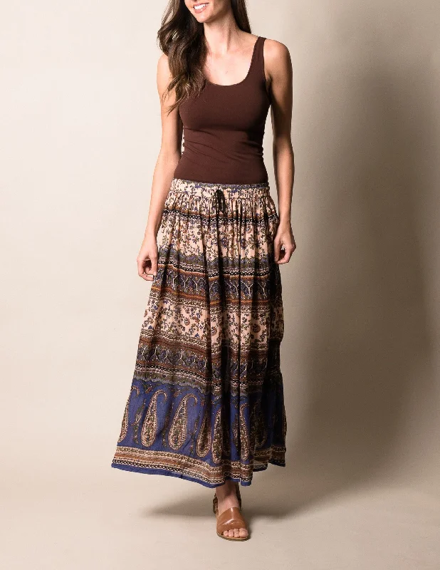 Bagru Block Print Skirt - Blue pencil skirt chic